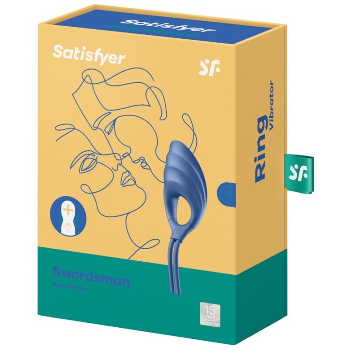 Swordsman Ringvibrator Blau von Satisfyer Ring | Fesselliebe.de