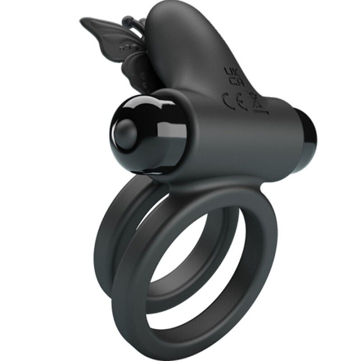 Doppelvibrierring mit Schwarzem Stimulator von Pretty Love Male | Fesselliebe.de