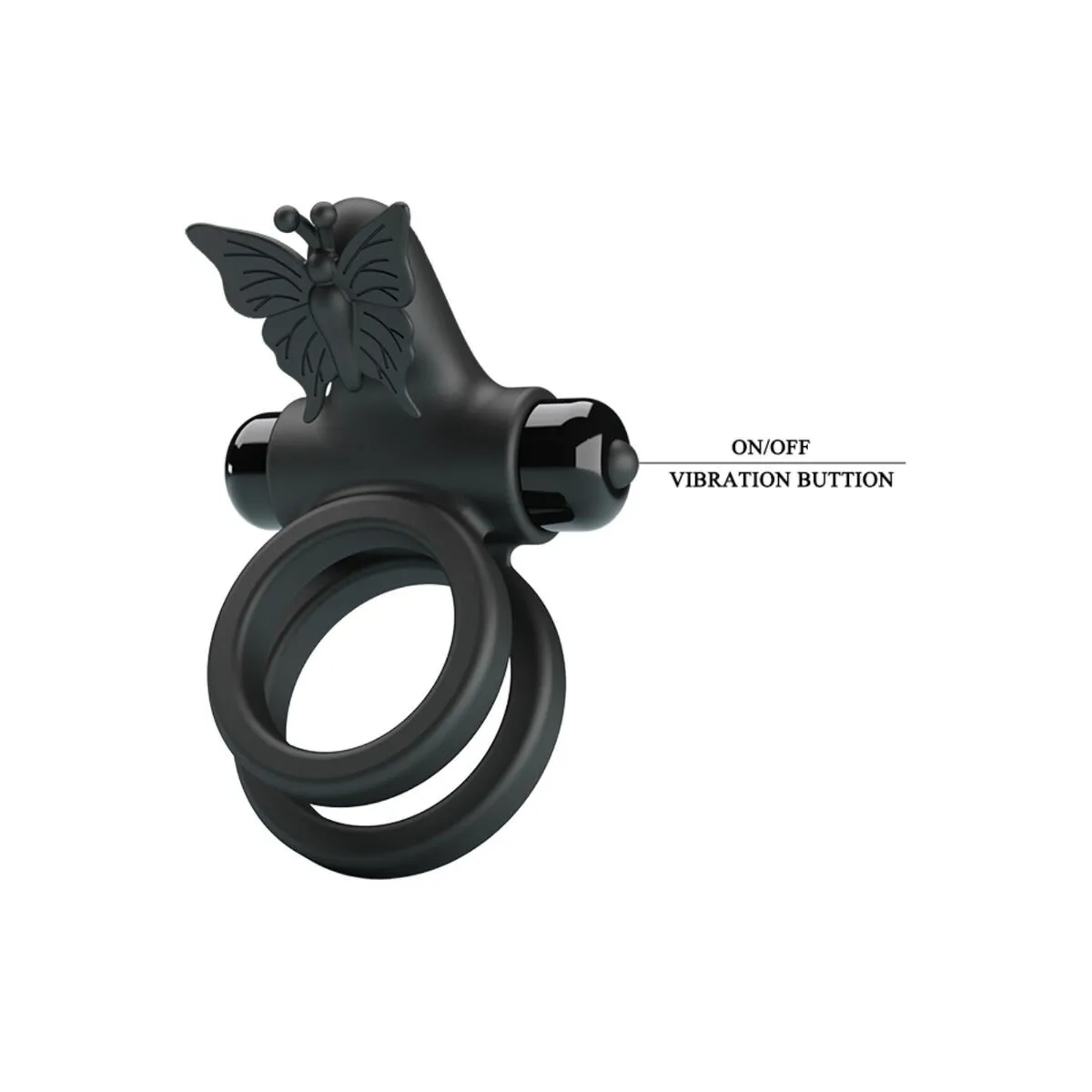 Doppelvibrierring mit Schwarzem Stimulator von Pretty Love Male | Fesselliebe.de