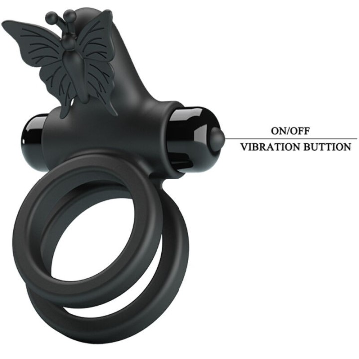 Doppelvibrierring mit Schwarzem Stimulator von Pretty Love Male | Fesselliebe.de