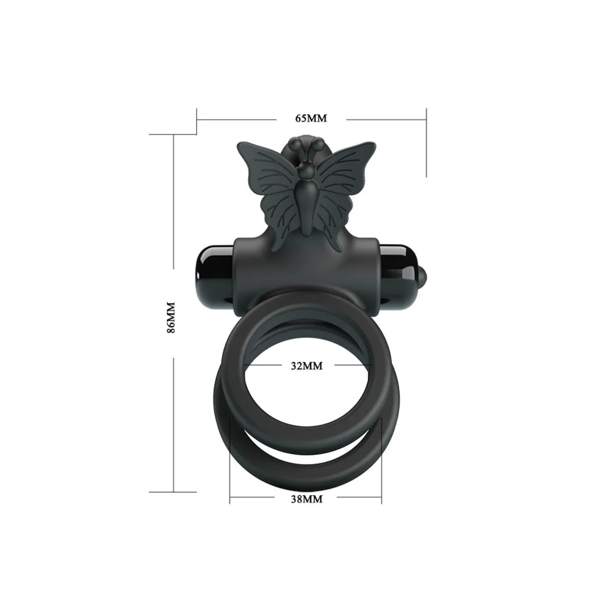 Doppelvibrierring mit Schwarzem Stimulator von Pretty Love Male | Fesselliebe.de