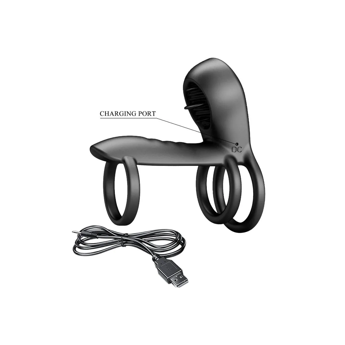 Jammy Penis-Hülle 12 Vibrationen mit wiederaufladbarer Silikon-Zunge von Pretty Love Male | Fesselliebe.de