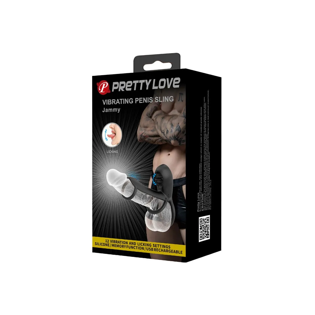 Jammy Penis-Hülle 12 Vibrationen mit wiederaufladbarer Silikon-Zunge von Pretty Love Male | Fesselliebe.de
