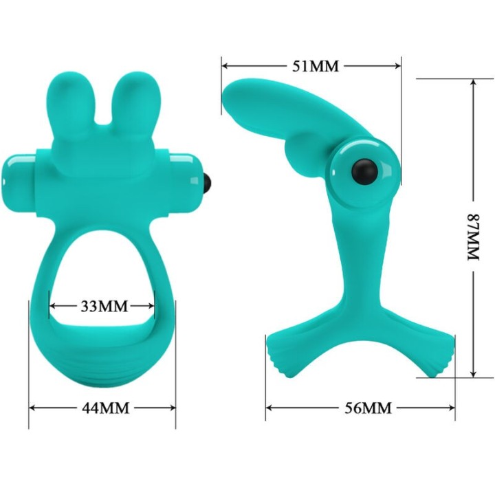 Dante Green Rabbit Vibratorring von Pretty Love Male | Fesselliebe.de