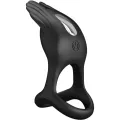 Silas Vibrant Penis Ring 7 Vibrationen Schwarzes Silikon von Pretty Love Male