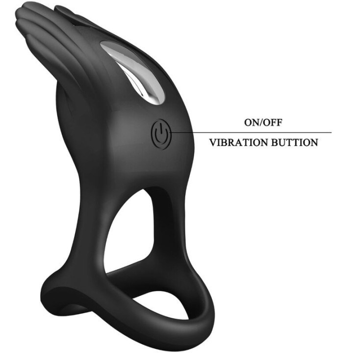 Silas Vibrant Penis Ring 7 Vibrationen Schwarzes Silikon von Pretty Love Male | Fesselliebe.de