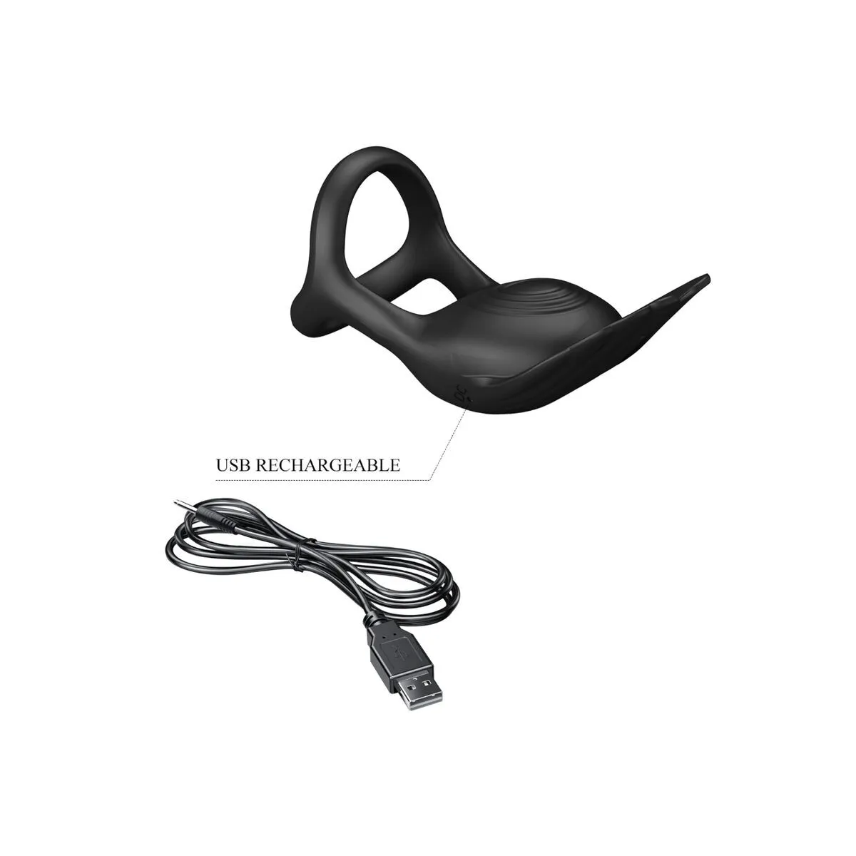 Silas Vibrant Penis Ring 7 Vibrationen Schwarzes Silikon von Pretty Love Male | Fesselliebe.de