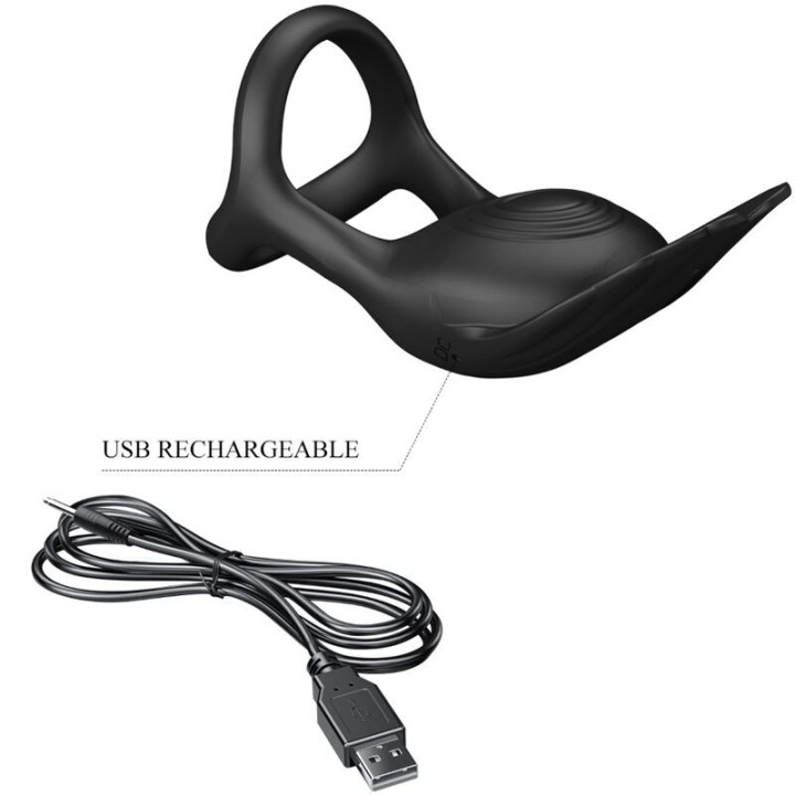 Silas Vibrant Penis Ring 7 Vibrationen Schwarzes Silikon von Pretty Love Male | Fesselliebe.de