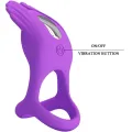 Silas Vibrant Penis Ring 7 Vibrationen Lila Silikon von Pretty Love Male