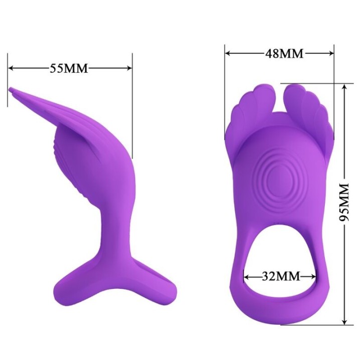 Silas Vibrant Penis Ring 7 Vibrationen Lila Silikon von Pretty Love Male | Fesselliebe.de