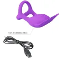 Silas Vibrant Penis Ring 7 Vibrationen Lila Silikon von Pretty Love Male