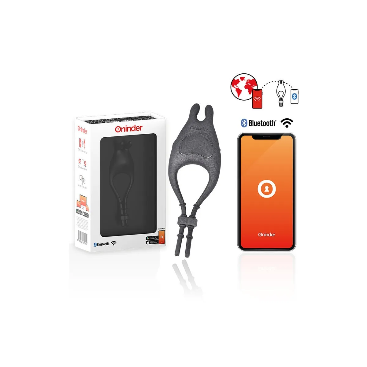 Pampa wiederaufladbarer Einstellbarer Vibratorring mit Klitorisstimulator 10 Geschwindigkeiten - Kostenlose App von Oninder | Fesselliebe.de