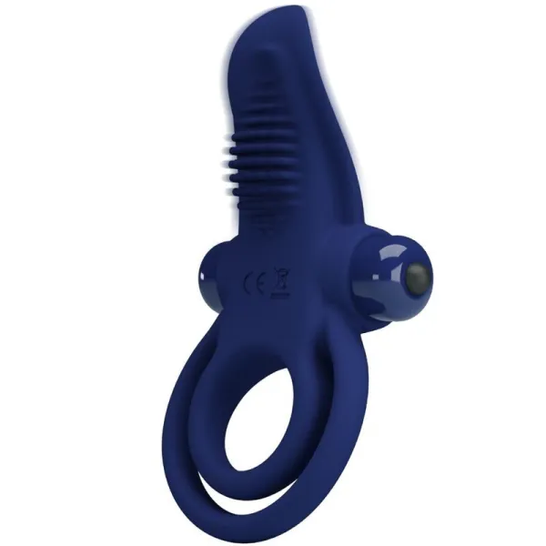 Bronson Doppelring mit Vibration Blau von Pretty Love Male | Fesselliebe.de