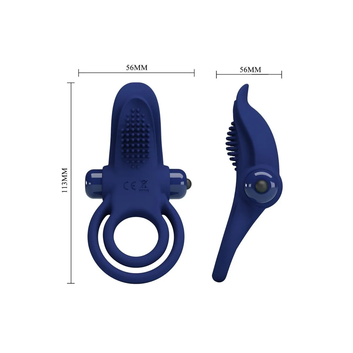 Bronson Doppelring mit Vibration Blau von Pretty Love Male | Fesselliebe.de