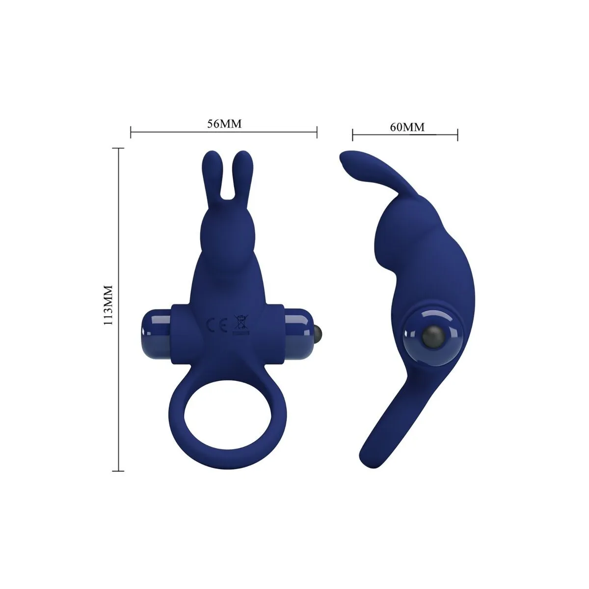 Jiro Rabbitring mit Vibration Blau von Pretty Love Male | Fesselliebe.de