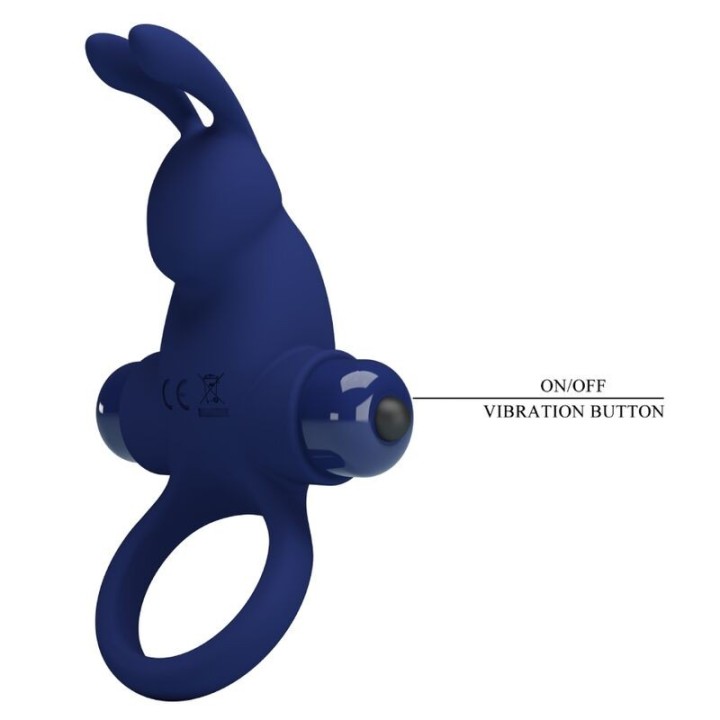 Jiro Rabbitring mit Vibration Blau von Pretty Love Male | Fesselliebe.de
