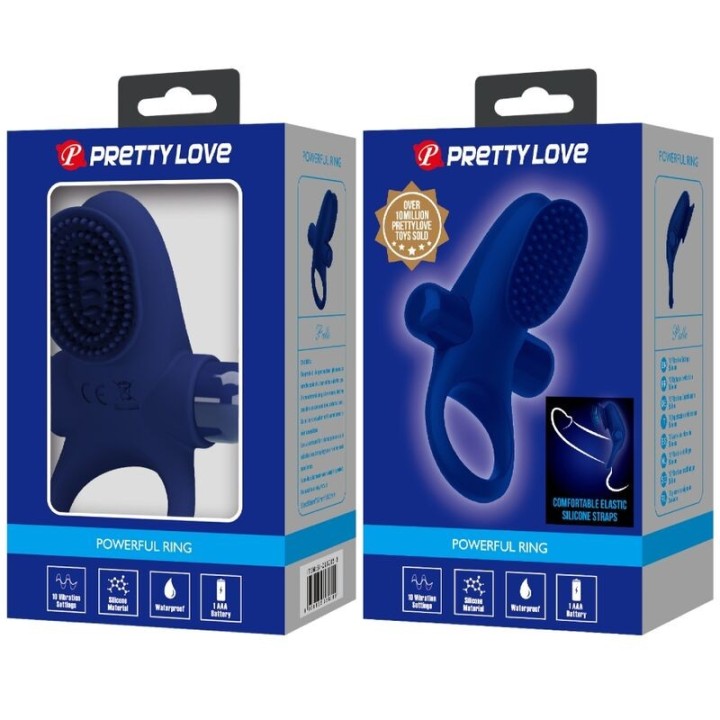 Palle Ring mit Vibration Blau von Pretty Love Male | Fesselliebe.de