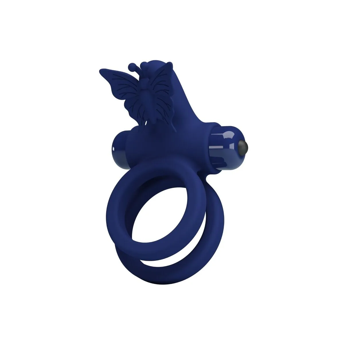 Jamele Doppelring mit Vibration & Schmetterlingstimulator Blau von Pretty Love Male | Fesselliebe.de