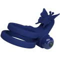 Jamele Doppelring mit Vibration & Schmetterlingstimulator Blau von Pretty Love Male