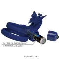 Jamele Doppelring mit Vibration & Schmetterlingstimulator Blau von Pretty Love Male