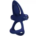 Mat Doppelring mit Vibration & Stimulator Blau von Pretty Love Male