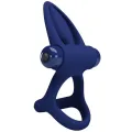 Mat Doppelring mit Vibration & Stimulator Blau von Pretty Love Male