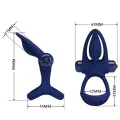 Mat Doppelring mit Vibration & Stimulator Blau von Pretty Love Male