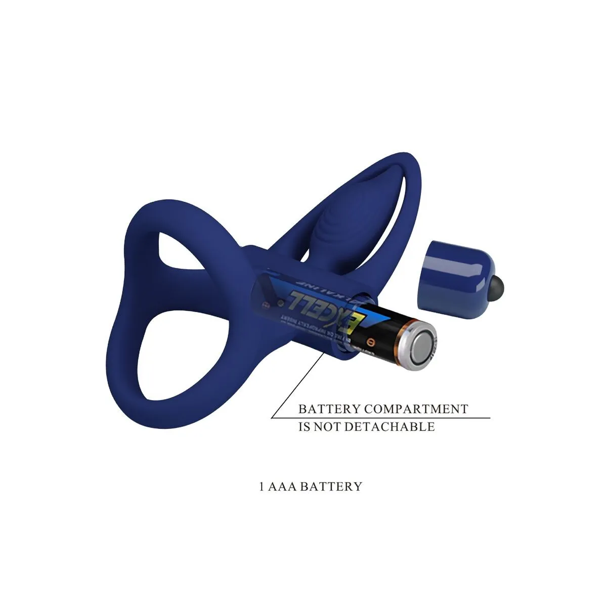 Mat Doppelring mit Vibration & Stimulator Blau von Pretty Love Male | Fesselliebe.de