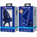 Mat Doppelring mit Vibration & Stimulator Blau von Pretty Love Male
