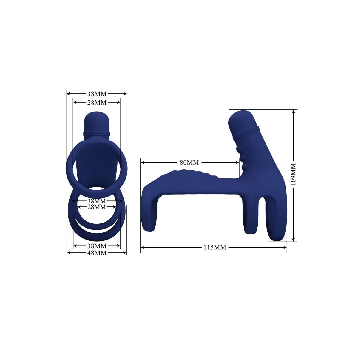 Elish Vibrationsring mit Verlngerung Blau von Pretty Love Male | Fesselliebe.de