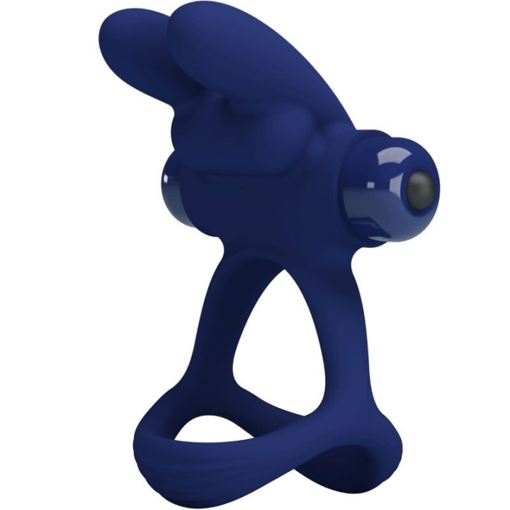 Francisco Doppelter Vibrationsring Rabbit Blau von Pretty Love Male | Fesselliebe.de