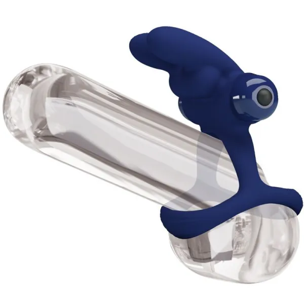 Francisco Doppelter Vibrationsring Rabbit Blau von Pretty Love Male | Fesselliebe.de