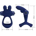 Francisco Doppelter Vibrationsring Rabbit Blau von Pretty Love Male