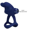 Francisco Doppelter Vibrationsring Rabbit Blau von Pretty Love Male