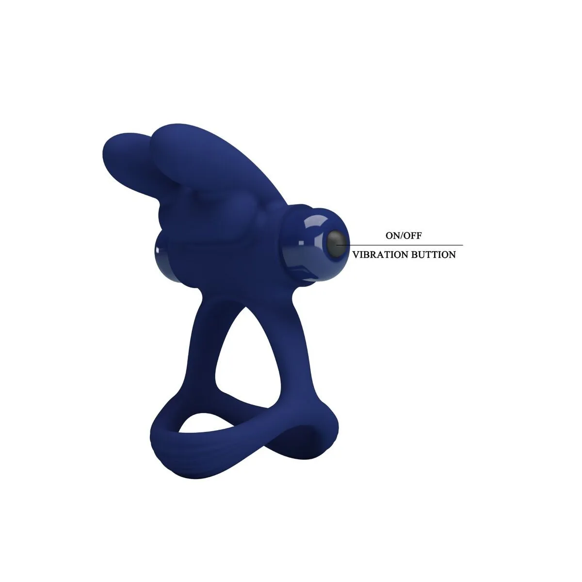 Francisco Doppelter Vibrationsring Rabbit Blau von Pretty Love Male | Fesselliebe.de