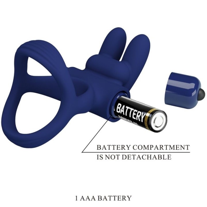 Francisco Doppelter Vibrationsring Rabbit Blau von Pretty Love Male | Fesselliebe.de