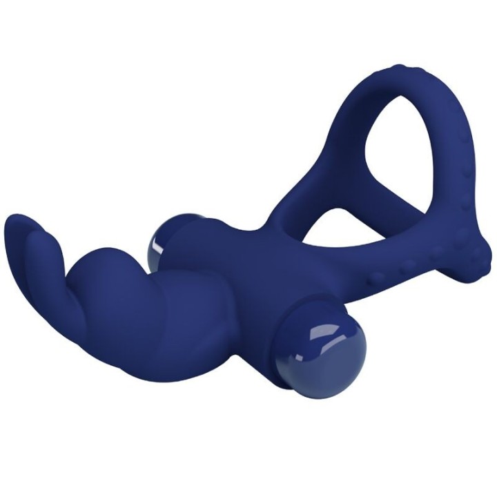 Luchito Doppelvibrierender Ring Rabbit Blau von Pretty Love Male | Fesselliebe.de