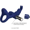 Luchito Doppelvibrierender Ring Rabbit Blau von Pretty Love Male