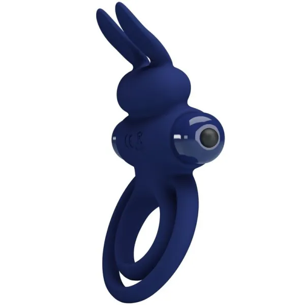 Darey Doppelter Vibrationsring Rabbit Blau von Pretty Love Male | Fesselliebe.de