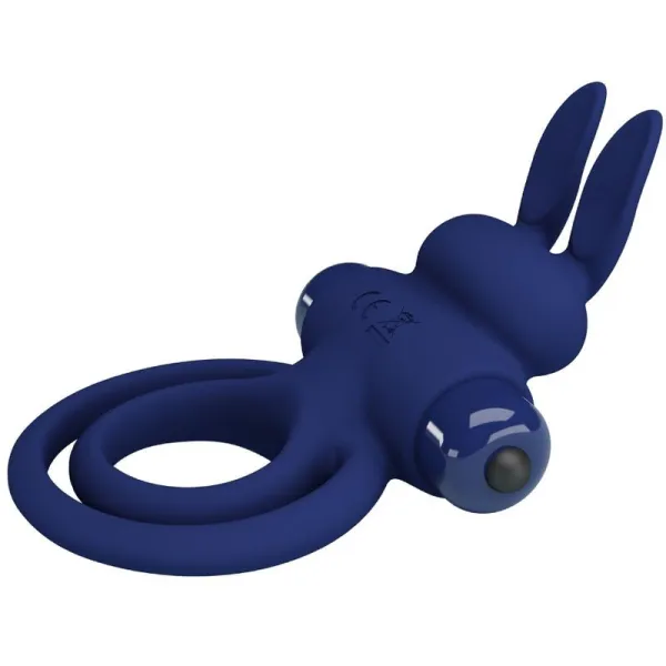 Darey Doppelter Vibrationsring Rabbit Blau von Pretty Love Male | Fesselliebe.de