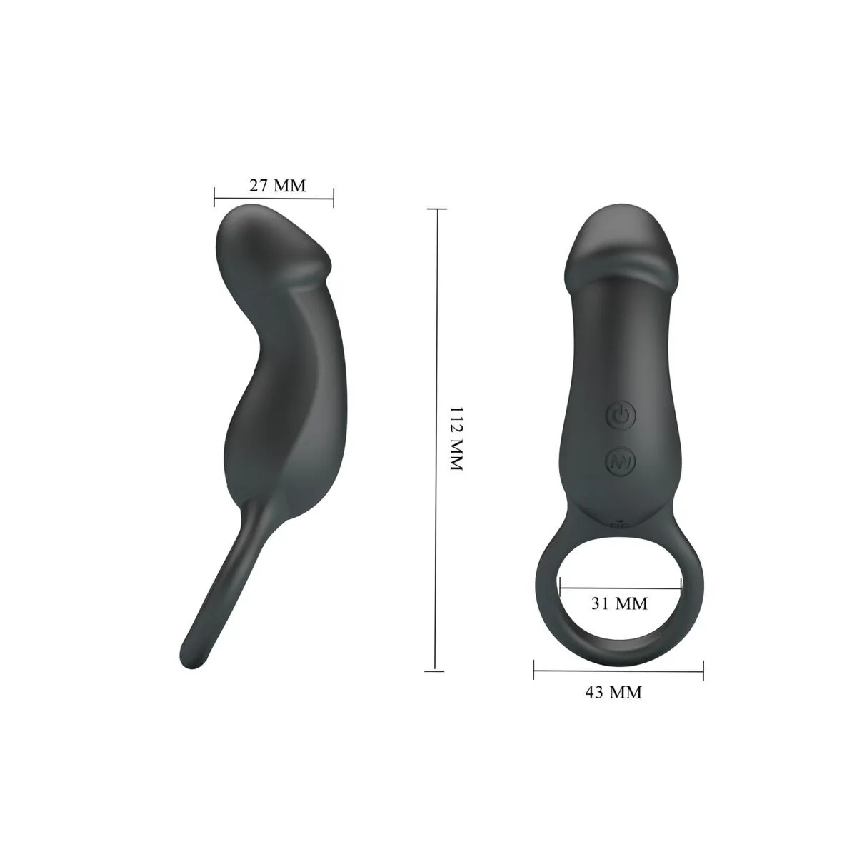 Trae Vibrationsring mit Schwarzem Stimulator von Pretty Love Male | Fesselliebe.de