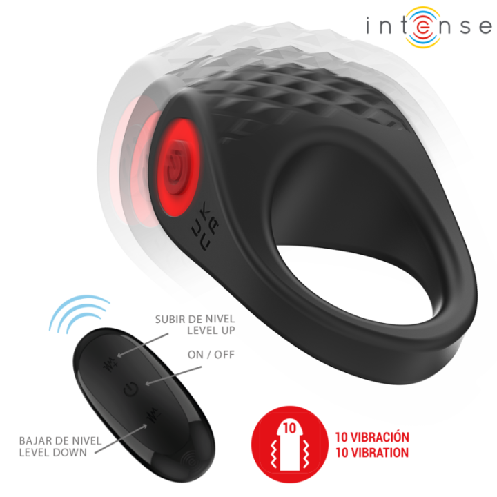 Clover Vibrator Penisring 10 Vibrationen Schwarz von Intense Couples Toys | Fesselliebe.de