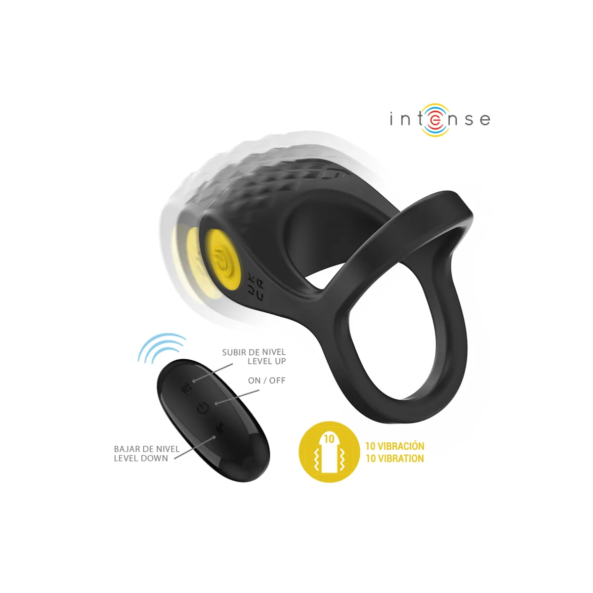 Alex Vibrator Doppel-Penisring 10 Vibrationen Schwarz von Intense Couples Toys | Fesselliebe.de