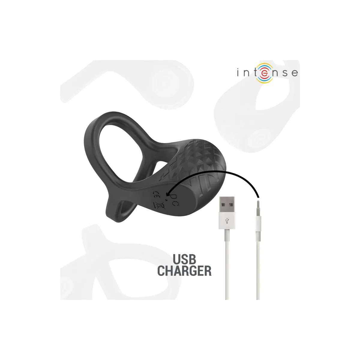 Alex Vibrator Doppel-Penisring 10 Vibrationen Schwarz von Intense Couples Toys | Fesselliebe.de