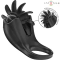 Mabel Vibrationsring 10 Vibrationen mit Klitorisstimulator Schwarz von Intense Couples Toys