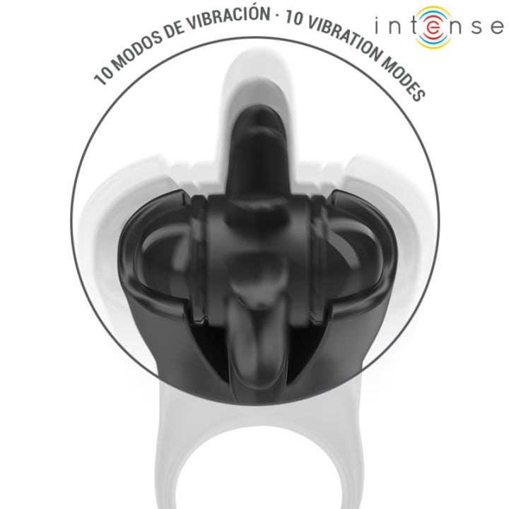 Mabel Vibrationsring 10 Vibrationen mit Klitorisstimulator Schwarz von Intense Couples Toys | Fesselliebe.de
