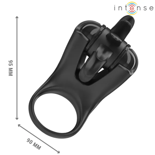 Mabel Vibrationsring 10 Vibrationen mit Klitorisstimulator Schwarz von Intense Couples Toys | Fesselliebe.de