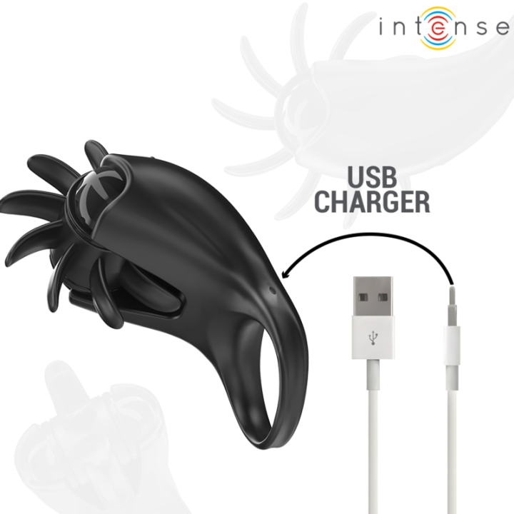 Mabel Vibrationsring 10 Vibrationen mit Klitorisstimulator Schwarz von Intense Couples Toys | Fesselliebe.de