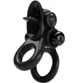 Passionate Ring Doppelter Vibrationsring + Klitoris-Stimulator Schwarz von Pretty Love