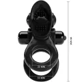 Passionate Ring Doppelter Vibrationsring + Klitoris-Stimulator Schwarz von Pretty Love